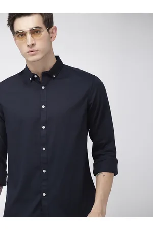 HARVARD Men Navy Blue Regular Fit Solid Casual Shirt
