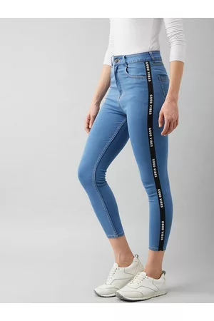 DOLCE CRUDO Women Blue Skinny Fit High-Rise Stretchable Jeans