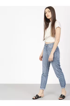 Ether Women Blue Boyfriend Fit Stretchable Jeans