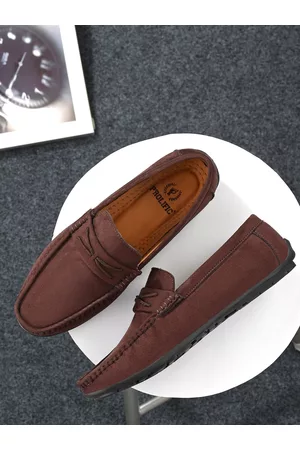 Prolific Men Brown Solid Loafers