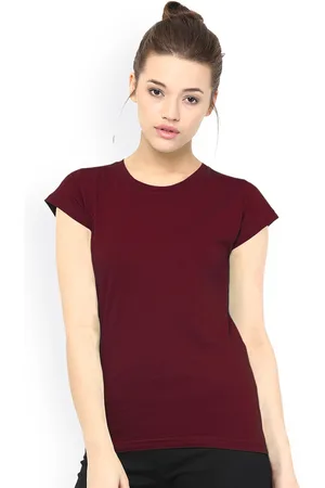 Miss Chase Women Maroon Solid Regular Top