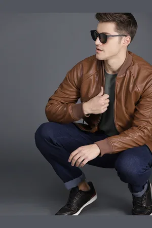 WROGN Men Brown Solid Bomber Jacket