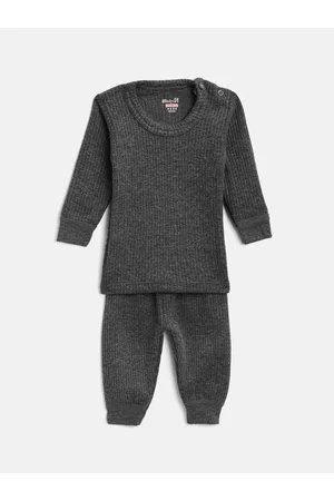 BodyCare Kids Charcoal Grey Solid Anti Bacterial Thermal Set