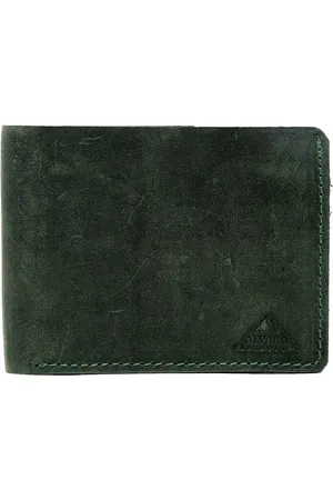 Alvaro Castagnino Men Green Solid Two Fold Leather Wallet