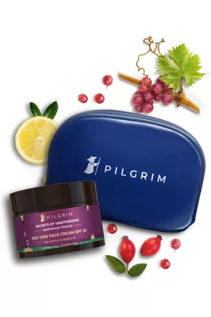 Pilgrim Women Bags - Red Vine SPF 30 Face Cream with Vitamin C & Rosehip Oil 50 g with Vanity Bag