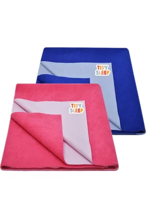 TIDY SLEEP Kids Set Of 2 Pink & Blue Water Proof Mattress Protector