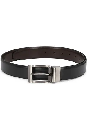 thickskin Men Black Textured Reversible Formal Belt