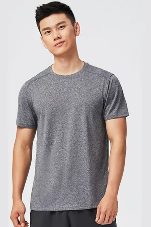 DECATHLON Men Grey Round Neck Dry-Fit Gym Training T-Shirt