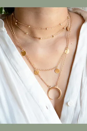 Joker & Witch Gold-Plated Minimal Bon Bon Layered Necklace