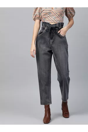 Sassafras Women Navy Pure Cotton Relaxed Fit High-Rise Non-Stretchable Clean Look Jeans