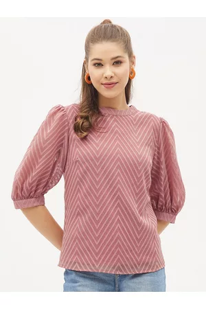 Harpa Women Pink Self Design Top