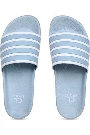 Carlton London Women Blue & White Striped Sliders