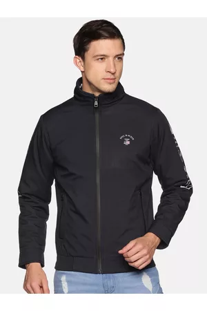 SHOWOFF Men Navy Blue Windcheater Outdoor Padded Jacket