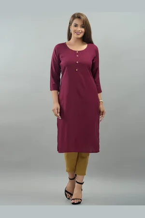 IQRAAR Women Purple Thread Work Kurta