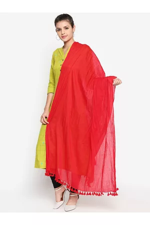 Pantaloons Women Red Solid Dupatta