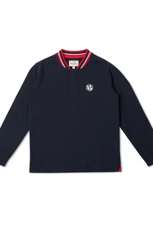 Pepe Jeans Boys Navy Blue Polo Collar T-shirt