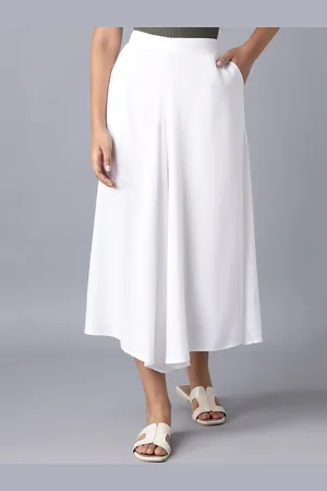 Elleven Women White Solid Loose Fit Culottes