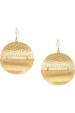FabAlley Gold-Plated Circular Drop Earrings