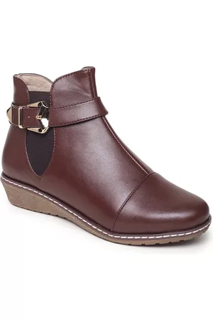 VALIOSAA Women Brown Solid Heeled Boots
