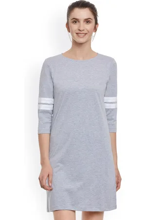 Miss Chase Women Grey Solid T-Shirt Dress