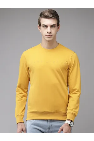 Park Avenue Men Yellow Brand Logo Printed Sweatshirt
