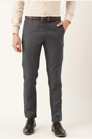 SOJANYA Men Charcoal Grey Smart Fit Formal Trousers