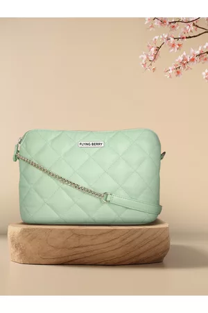 FLYING BERRY Mint Green Quilted Sling Bag