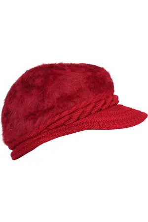 iSWEVEN Unisex Maroon Solid Woven Expandable Visor Cap