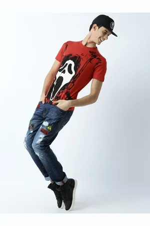 Huetrap Men Red Printed T-shirt
