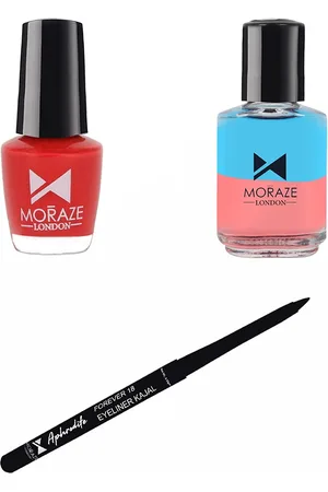 Moraze Pack of Kajal With Red Nail Polish & Nail Paint Remover 5 ml & 30 ml