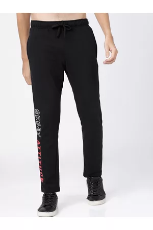 Highlander Men Black Typography Printed Slim-Fit Track Pants