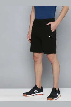 PUMA Men Black Regular Fit Zippered Knitted Sports Shorts