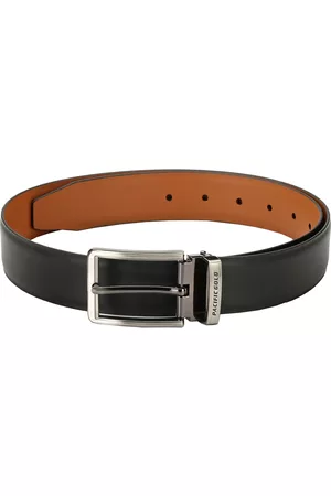 Pacific Men Black & Tan Solid Reversible Belt