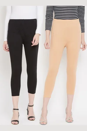 Tulsattva Women Pack Of 2 Solid Three-Fourth Length Leggings
