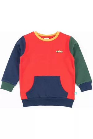 Juscubs Boys Red & Blue Colourblocked Cotton Sweatshirt