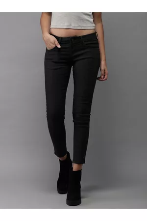 HERE&NOW Women Black Skinny Fit Mid-Rise Clean Look Stretchable Jeans