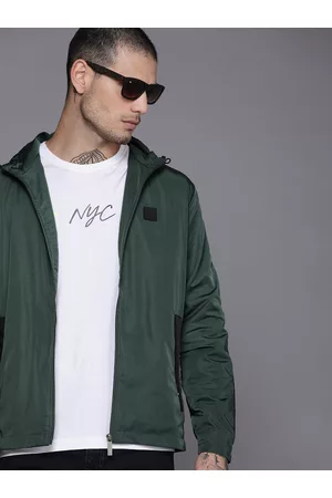 WROGN Men Green Solid Sporty Jacket