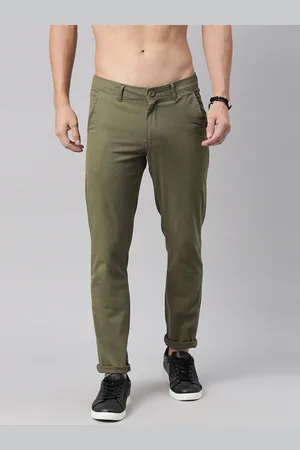 Roadster Men Olive Green Trousers