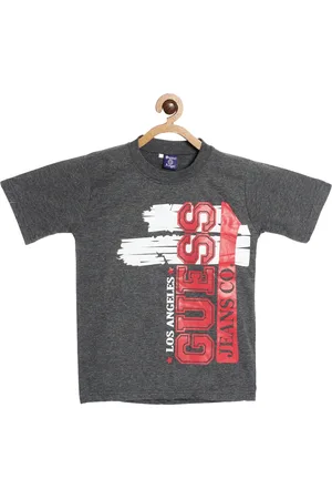 Sweet Angel Boys Charcoal Grey Printed Round Neck T-shirt