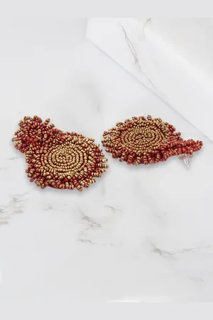 Bellofox Red Contemporary Studs Earrings