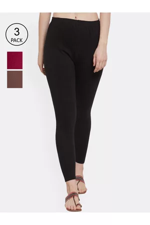 GRACIT Women Pack of 3 Solid Ankle-Length Leggings