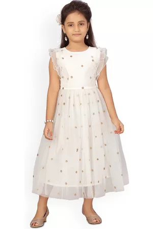 Aarika White Floral Net Midi Dress