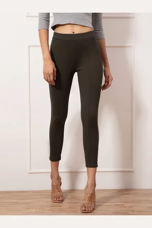 20Dresses Women Olive Green Solid Jeggings