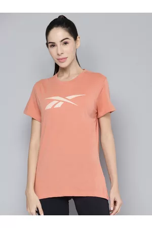 Reebok Women Pink Pure Cotton Printed Training Essentials Vector Graphic T-shirt
