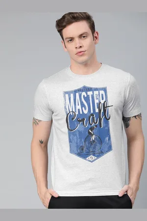 Huetrap Men White Melange Printed Round Neck Sustainable T-shirt