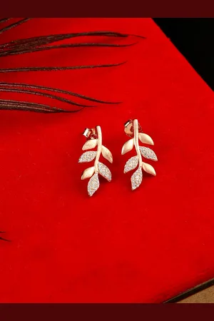 GIVA 925 Sterling Silver & Rose Gold-Plated Matte Twig Earrings