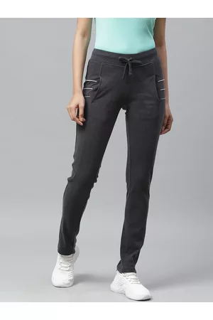 Cayman Women Charcoal Grey Solid Track Pants