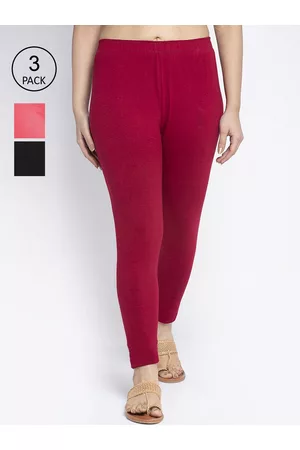 GRACIT Women Pack Of 3 Solid Ankle-Length Leggings