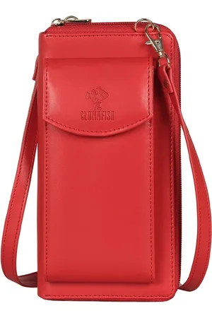 THE CLOWNFISH Siona Red Leather Two Fold Wallet