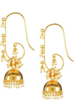 Adwitiya Collection Gold Contemporary Jhumkas Earrings